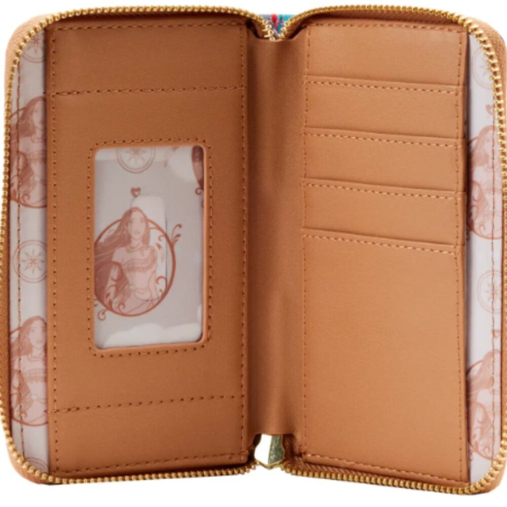 Loungefly Disney Pocahontas Princess Scene Wallet Women Zip Around Faux Leather - Picture 2 of 8